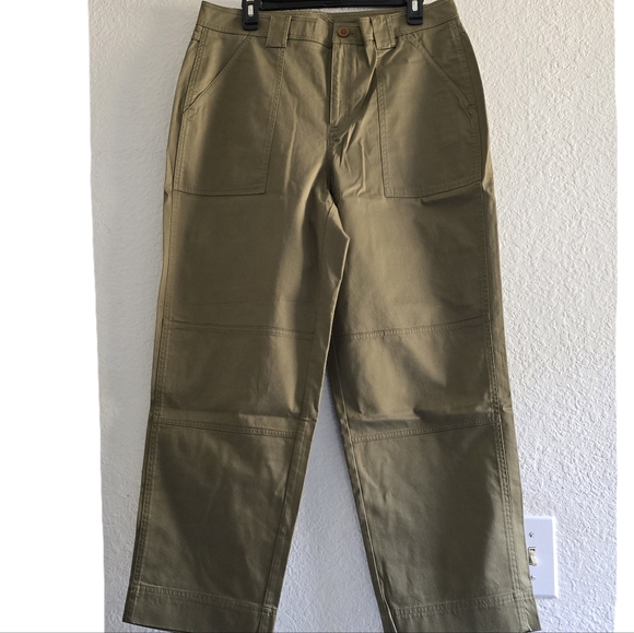 Brooks Brothers Pants - Brooks Brothers High Waist Tapered Leg Chino Pants Size 12 Khaki Olive G…